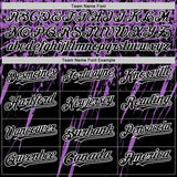 Custom Black Medium Purple-White Splash 3D Pattern Design Bomber Full-Snap Varsity Letterman Hoodie Jacket