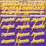 Custom Purple Gold-White Splash 3D Pattern Design Bomber Full-Snap Varsity Letterman Hoodie Jacket