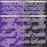 Custom Graffiti Pattern Purple Black-White Scratch Bomber Full-Snap Varsity Letterman Hoodie Jacket
