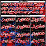 Custom Black Red Royal-White Splash 3D Pattern Design Bomber Full-Snap Varsity Letterman Hoodie Jacket