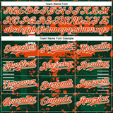 Custom Green Orange Kelly Green-White Abstract Fragment Shape 3D Pattern Design Bomber Full-Snap Varsity Letterman Hoodie Jacket