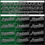 Custom Green Black-White Gradient Line Bomber Full-Snap Varsity Letterman Hoodie Jacket