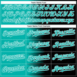 Custom Aqua Black-White Gradient Line Bomber Full-Snap Varsity Letterman Hoodie Jacket