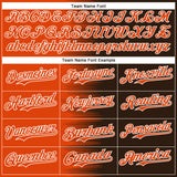 Custom Orange Brown-White Gradient Line Bomber Full-Snap Varsity Letterman Hoodie Jacket