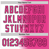 Custom White Pink-Black Gradient Line Bomber Full-Snap Varsity Letterman Hoodie Jacket