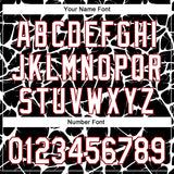 Custom Black White-Red Abstract Network 3D Pattern Design Bomber Full-Snap Varsity Letterman Hoodie Jacket