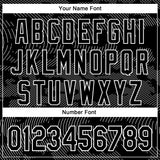 Custom Black White Curve Lines 3D Pattern Design Bomber Full-Snap Varsity Letterman Hoodie Jacket