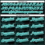 Custom Black Aqua-White Curve Lines 3D Pattern Design Bomber Full-Snap Varsity Letterman Hoodie Jacket