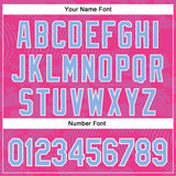 Custom Pink Light Blue-White Curve Lines 3D Pattern Design Bomber Full-Snap Varsity Letterman Hoodie Jacket