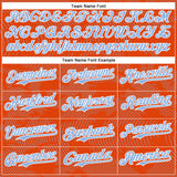 Custom Orange Light Blue-White Curve Lines 3D Pattern Design Bomber Full-Snap Varsity Letterman Hoodie Jacket