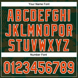 Custom Green Orange-White Curve Lines 3D Pattern Design Bomber Full-Snap Varsity Letterman Hoodie Jacket