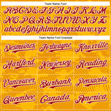 Custom Gold Red-White Curve Lines 3D Pattern Design Bomber Full-Snap Varsity Letterman Hoodie Jacket