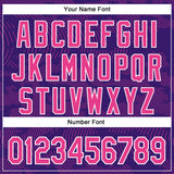 Custom Purple Pink-White Curve Lines 3D Pattern Design Bomber Full-Snap Varsity Letterman Hoodie Jacket