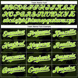 Custom Black Neon Green-White Curve Lines 3D Pattern Design Bomber Full-Snap Varsity Letterman Hoodie Jacket
