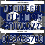 Custom Black Royal-White Geometric Shape 3D Pattern Design Bomber Full-Snap Varsity Letterman Hoodie Jacket