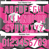 Custom Black Pink-White Geometric Shape 3D Pattern Design Bomber Full-Snap Varsity Letterman Hoodie Jacket