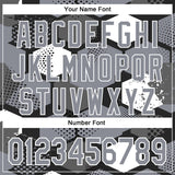 Custom Black Gray-White Geometric Shape 3D Pattern Design Bomber Full-Snap Varsity Letterman Hoodie Jacket