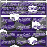 Custom Black Purple-White Geometric Shape 3D Pattern Design Bomber Full-Snap Varsity Letterman Hoodie Jacket