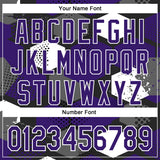 Custom Black Purple-White Geometric Shape 3D Pattern Design Bomber Full-Snap Varsity Letterman Hoodie Jacket