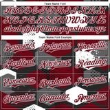 Custom Black Crimson-White Geometric Shape 3D Pattern Design Bomber Full-Snap Varsity Letterman Hoodie Jacket