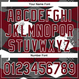 Custom Black Crimson-White Geometric Shape 3D Pattern Design Bomber Full-Snap Varsity Letterman Hoodie Jacket