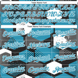 Custom Black Panther Blue-White Geometric Shape 3D Pattern Design Bomber Full-Snap Varsity Letterman Hoodie Jacket