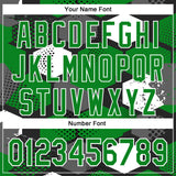 Custom Black Grass Green-White Geometric Shape 3D Pattern Design Bomber Full-Snap Varsity Letterman Hoodie Jacket