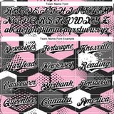 Custom Black Light Pink-White Geometric Shape 3D Pattern Design Bomber Full-Snap Varsity Letterman Hoodie Jacket