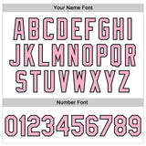 Custom White Light Pink-Black Gothic Crosses Skull 3D Pattern Design Bomber Full-Snap Varsity Letterman Jacket