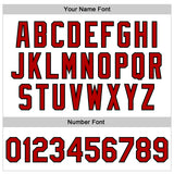 Custom White Red-Black Gothic Skull 3D Pattern Design Bomber Full-Snap Varsity Letterman Jacket