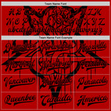 Custom Red Black Gothic Snake Grunge 3D Pattern Design Bomber Full-Snap Varsity Letterman Jacket