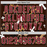 Custom Brown Crimson City Cream-Black Gothic Leopard Print Crosses 3D Pattern Design Bomber Full-Snap Varsity Letterman Jacket