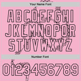 Custom Light Pink Black-White Gothic Crosses 3D Pattern Design Bomber Full-Snap Varsity Letterman Jacket