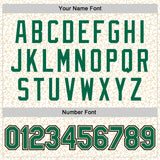 Custom White Kelly Green Cream-Black Crosses 3D Pattern Design Bomber Full-Snap Varsity Letterman Jacket