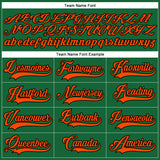 Custom Kelly Green Orange-Black Hockey Lace Neck Jersey