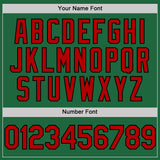 Custom Kelly Green Red-Black Mesh Authentic Throwback Baseball Jersey