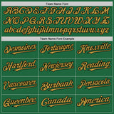 Custom Kelly Green Old Gold-Black Mesh Authentic Throwback Baseball Jersey