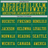 Custom Kelly Green Red-Gold Mesh Authentic Throwback Football Jersey