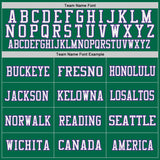 Custom Kelly Green Purple-White Mesh Authentic Throwback Football Jersey