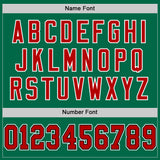 Custom Kelly Green Red-Black Mesh Authentic Throwback Football Jersey