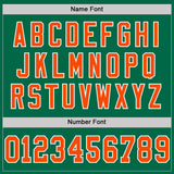 Custom Kelly Green Orange-Black Mesh Authentic Throwback Football Jersey