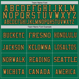 Custom Kelly Green Old Gold-Black Mesh Authentic Throwback Football Jersey