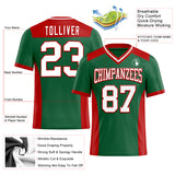Custom Kelly Green White-Red Authentic Football Jersey