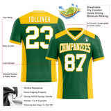 Custom Kelly Green White-Yellow Authentic Football Jersey