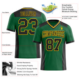 Custom Kelly Green Black-Yellow Authentic Football Jersey