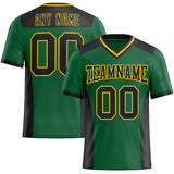 Custom Kelly Green Black-Yellow Authentic Football Jersey