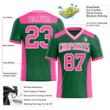Custom Kelly Green Pink-White Authentic Football Jersey