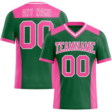 Custom Kelly Green Pink-White Authentic Football Jersey
