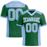 Custom Kelly Green Light Blue-White Authentic Football Jersey