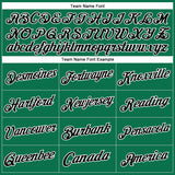 Custom Stitched Kelly Green Black-White Sports Pullover Sweatshirt Hoodie